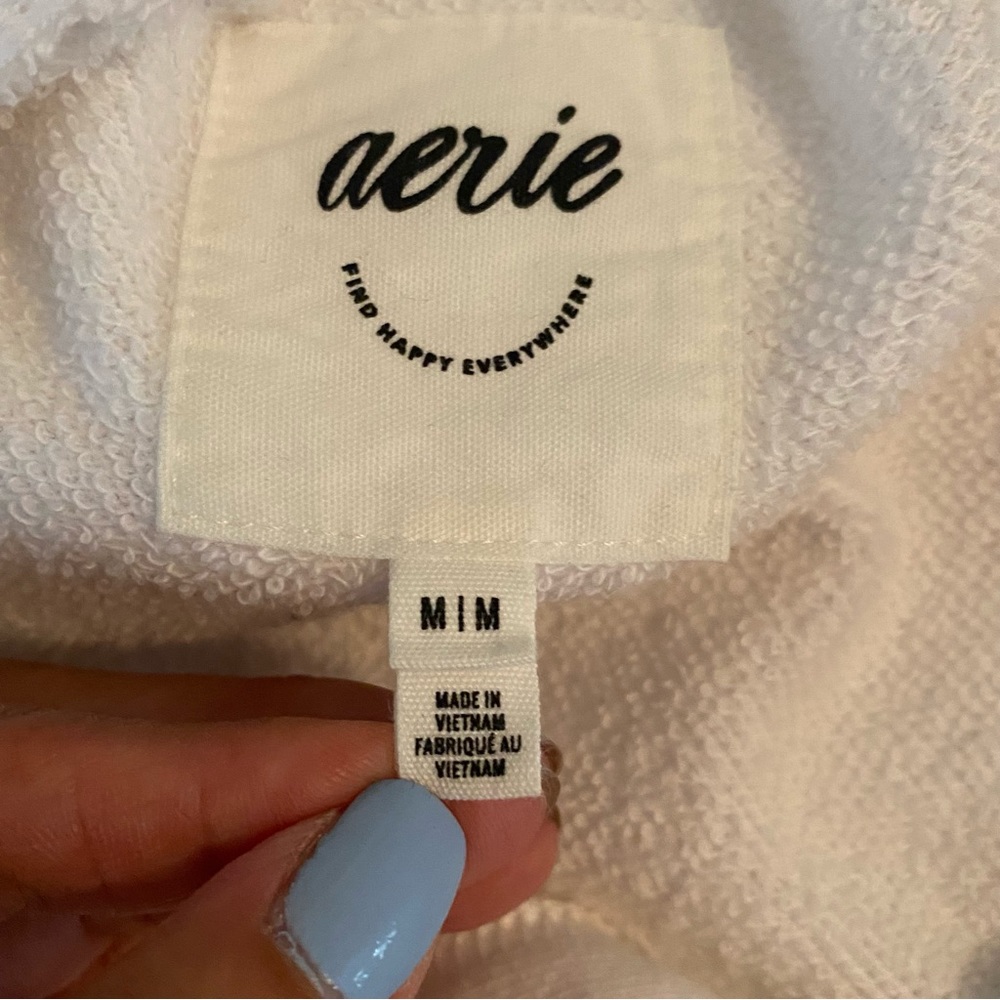 Aerie White Long Sleeve Oversize Hoodie Size Medium - Picture 6 of 12